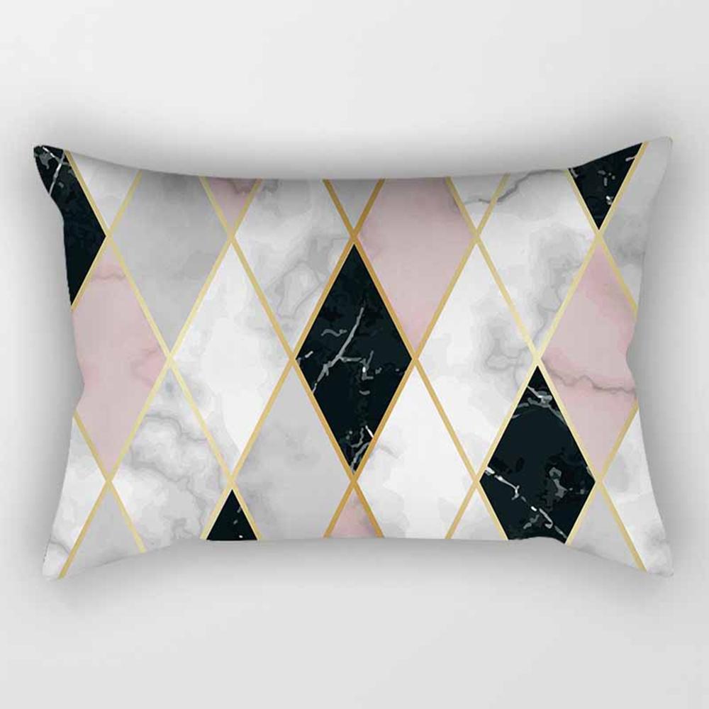 Federa rettangolare a righe geometriche rosa 30 * 50 cm Divano Abbraccio Cuscino Fodera per cuscino Soggiorno Camera da letto Elegante decorazioni per la casa