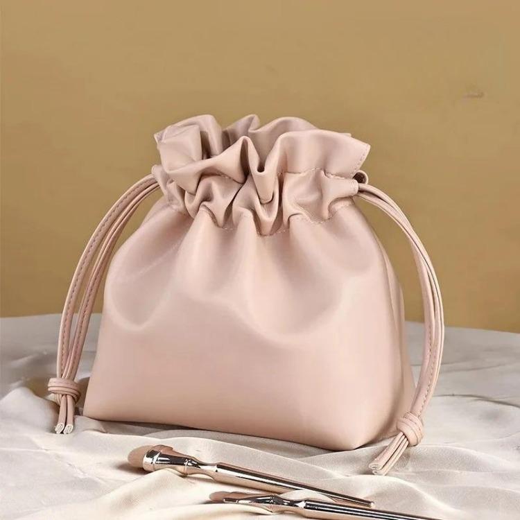 Ins Drawstring Makeup Bag Woman Cosmetic Bag Large Capacity Skincare Storage Bags Portable Handbag Travel Cosmetic Organizer