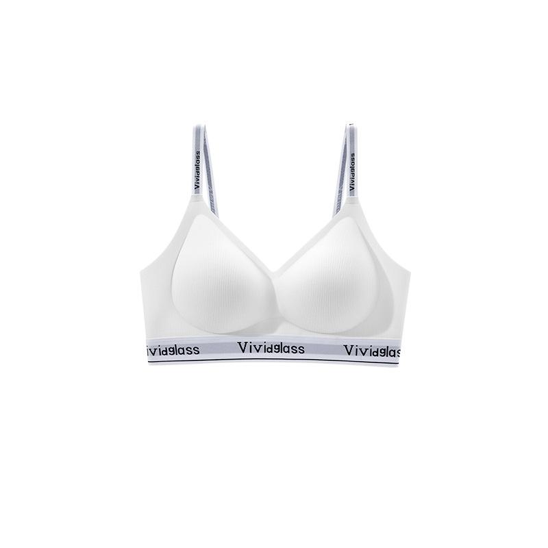 

Seamless Underwear Women s Gathering Bra Breast Retraction Anti-sagging Seamless Bra Sports Bra Push Up Bra M білий