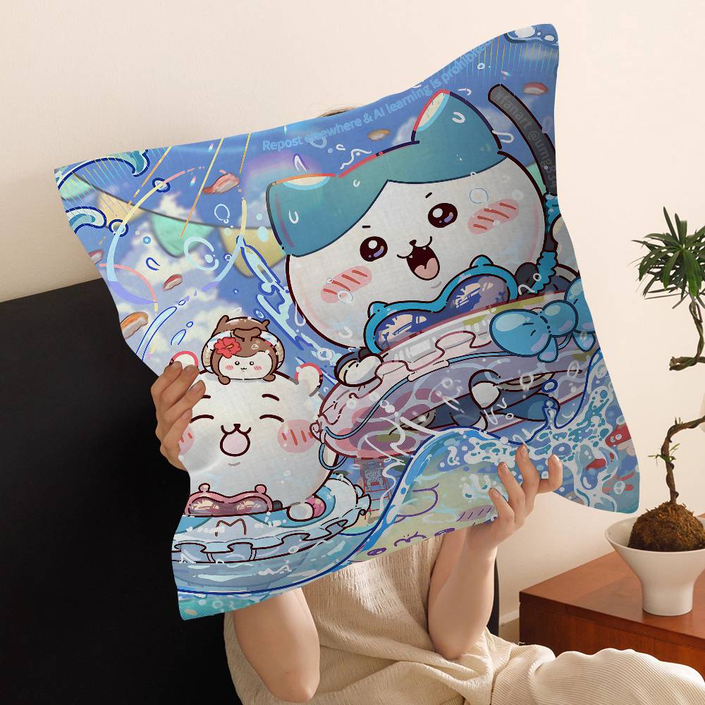 Cartoon Cute Amine Chiikawas Pillow Cushion Cover Pillowcase Living Room Sofa Home Decor