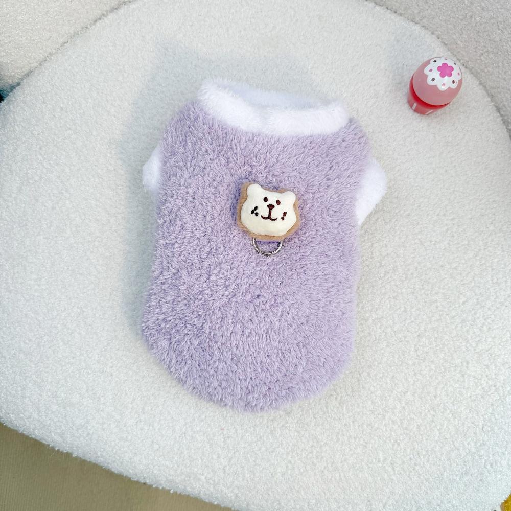 3D Lion Plush Pet Vest Double Sided Fleece Thickened Warm Winter Cats Dogs Apparel Cute Vest for Puppy Small Medium Dog