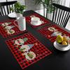 4/6pcs, Christmas Themed Mat Table Mat Coaster, Table Top Decoration, Picnic Mat, Fresh and Natural, Insulated, Durable, Holiday Potluck Mat, Hall
