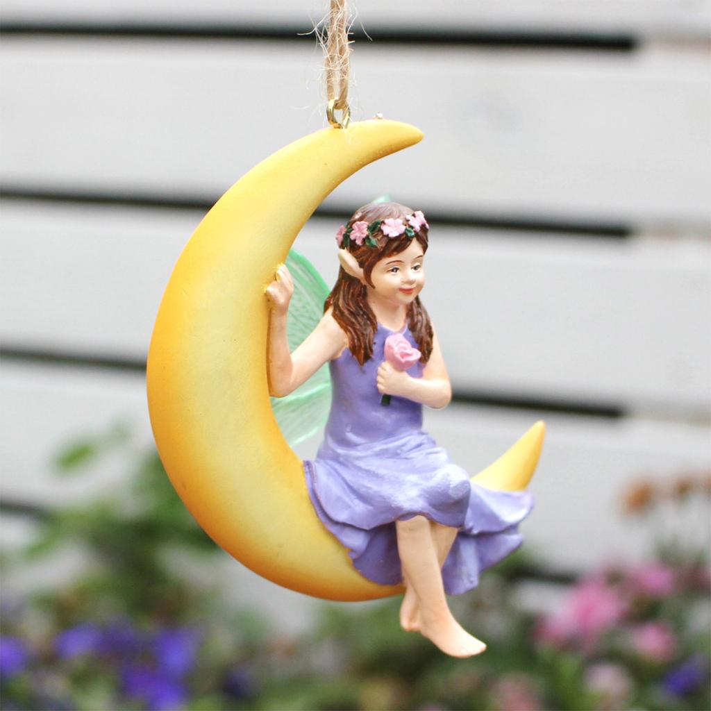 Artistic Garden Sculpture Ornaments Fairy Figurine Simulation Statue for Desktop and Outdoor Swing Decoration