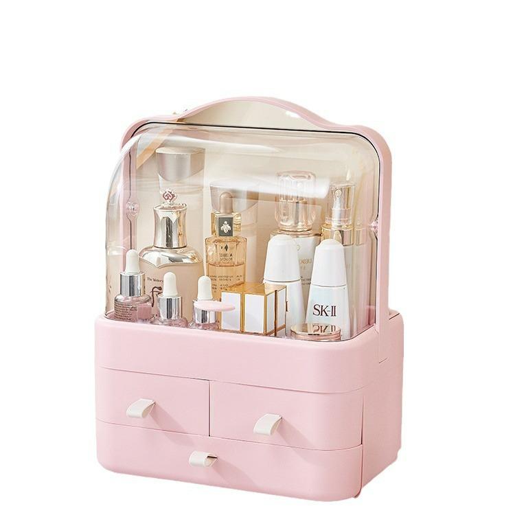 Influencer Cosmetics Organizer: Dustproof, Large Capacity Desktop Storage for Lipstick and Skincare