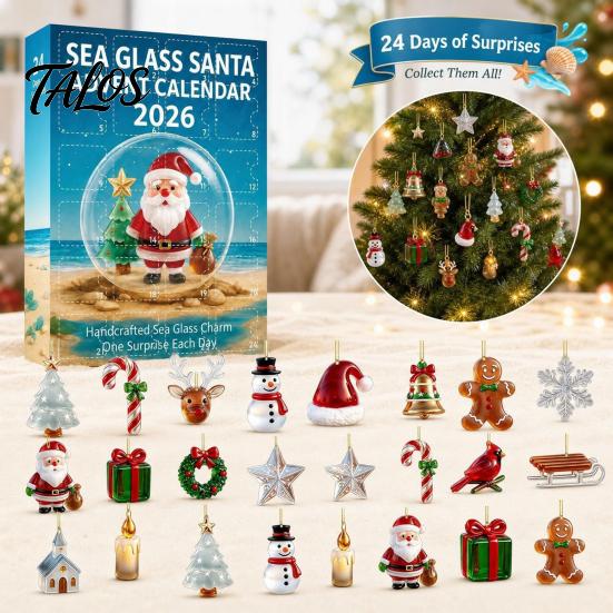 Creative Christmas Gift for Kids Advent Calendar 2026, 24 Days 2D Acrylic Tree Bear Elk Snowman Holiday Ornaments Countdown Tree, Window Home Decor