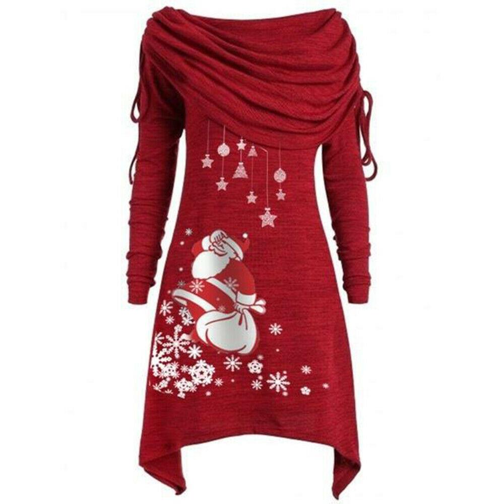 Festive Women's Santa Claus Sweater Jumper With Soft Material For Christmas Celebrations