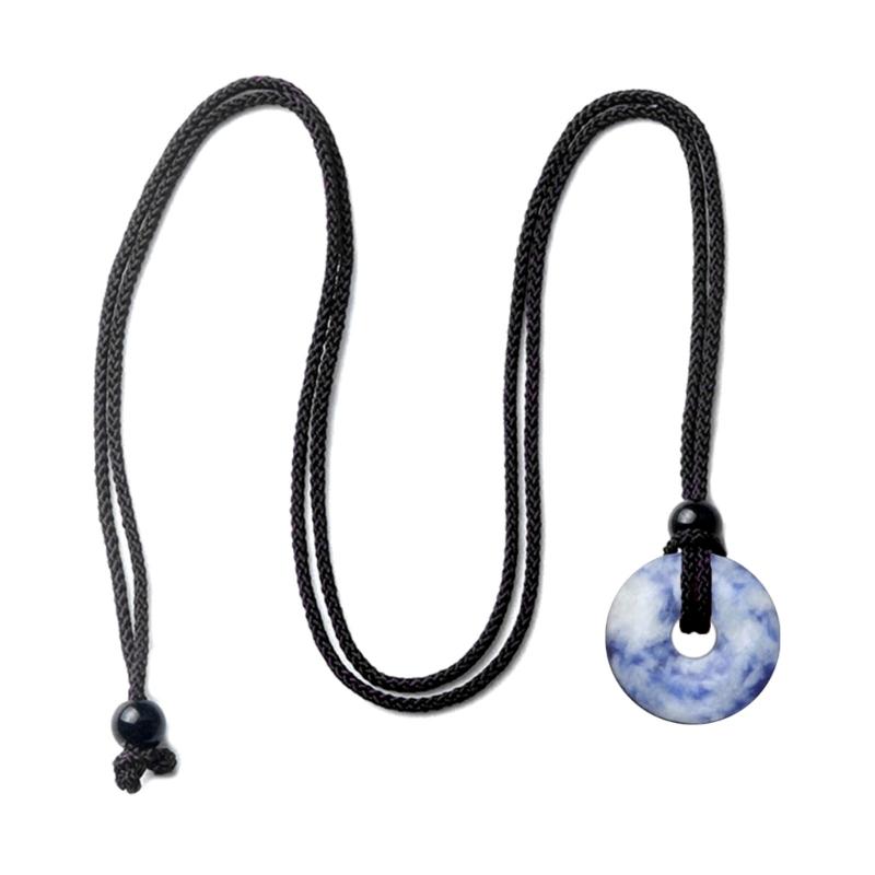 Crystal Agate Pendant Clavicle Chain Adjustable Cold Wind Safety Buckle Necklace