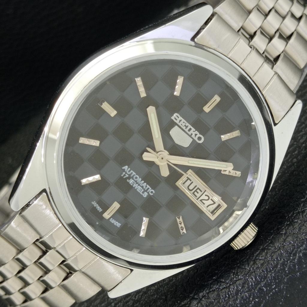 JAPAN SEIKO 5 AUTOMATIC MENS 6309A REFURBISHED BLACK COLOR DIAL WATCH a440327-9 Sk-a440327-1