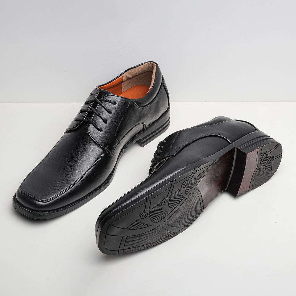 Fashion 2025 Summer Autumn Men's Business Casual Leather Shoes Man Formal Wear Square Toe Shoes Men Lace-Up Leather Shoes Comfort