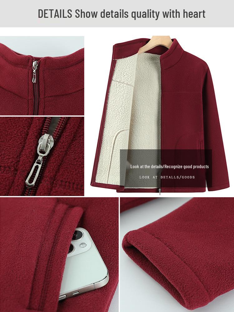Women's Fleece Hoodie Jacket for Elderly - Winter & Spring Wear