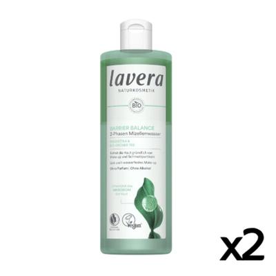Lavera Micellar Water Vegan Natural Cosmetic Waterproof Makeup Remover 400ml 2 Pcs