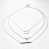 Simple multi-element combination accessories women, fashionable versatile aperture metal rod multi-layer necklace