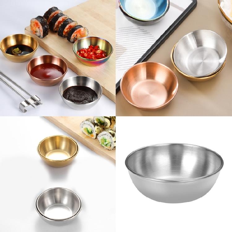 Elegante Piatto per Salsa in Acciaio Inossidabile Piatto per Condimenti Impilabile in Acciaio Inossidabile Ciotoline per Salse per Facile Conservazione