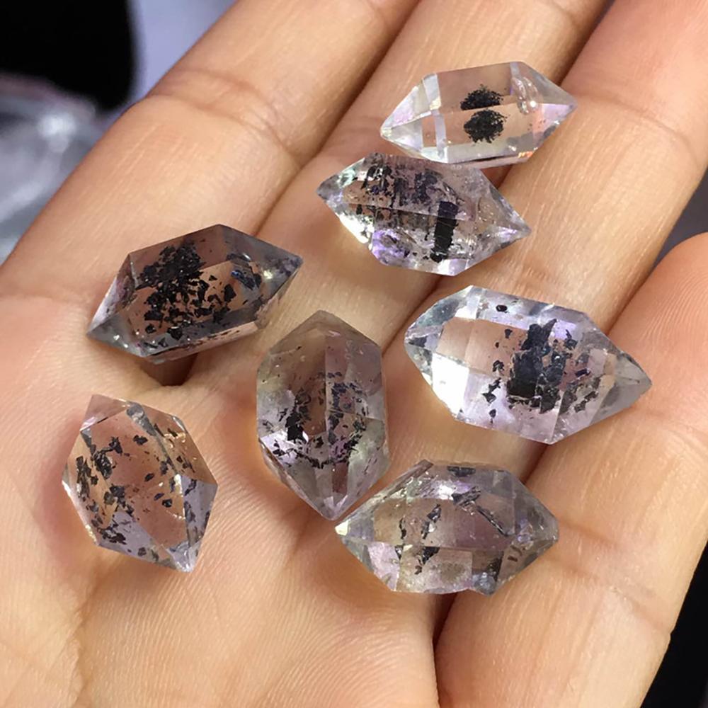5Pcs Natural Herkimer Diamond Quartz Crystal - Raw Irregular Shaped Stone For Reiki Healing And Home Decor Collectible Stones