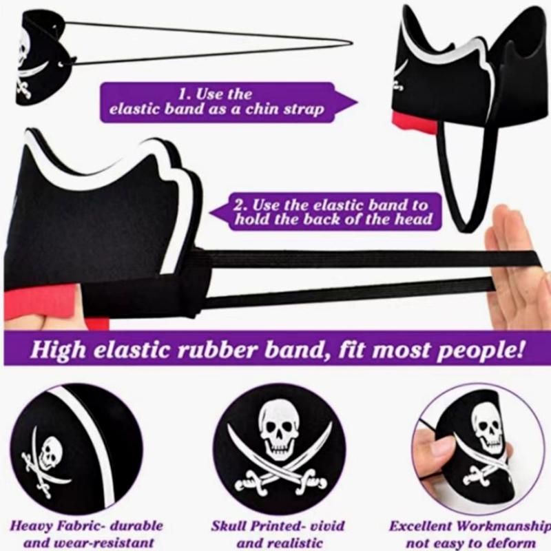 Halloween Cosplay Costume Pirate Headband Elastic EyePatch Adult Child Headwear