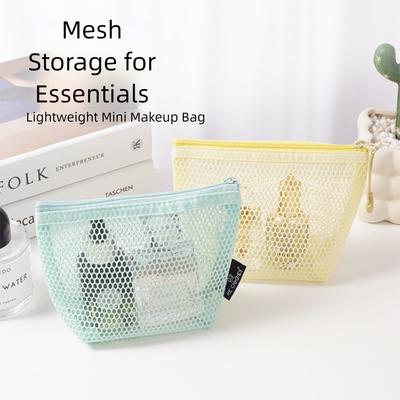 Transparent Cosmetic Bag Mesh Sundries Storage Pouch Portable Lipstick Makeup Bag for Women Girls