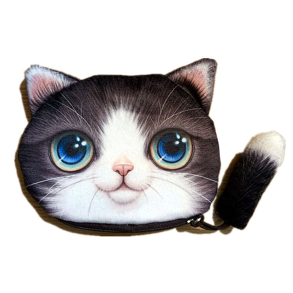 3D Animal Mignon Petit Chat Chien Visage Zipper Case Coin Femmes Filles Sac à Main Portefeuille Sac Pochette 3D Animal Mignon Petit Chat Chien Visage Zipper Case Coin Femmes Filles Sac à Main Portefeuille Sac Pochette