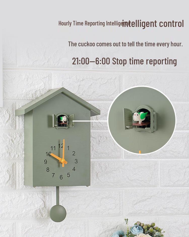 Yida Nordic Cuckoo Wall Clock T60 - Bird Hourly Chime