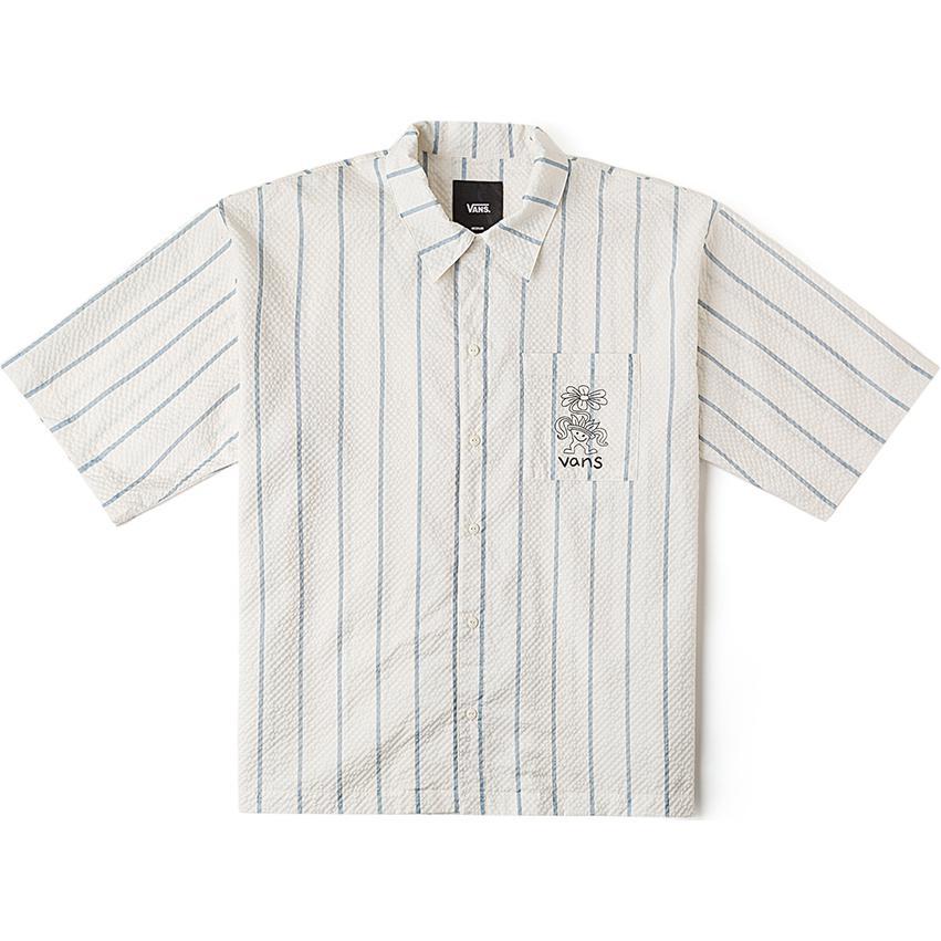 Vans Stripe Short-sleeved Shirts White Blue Men s VN000GTKCTU XL