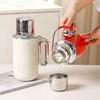 Large Capacity Insulated Stainless Steel Stewing Tea Pot with Mechanical Temperature Display & Portable Handle