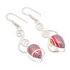 Rainbow Calsilica Gemstone 925 Sterling Silver Jewelry Earring 2.13 " E156