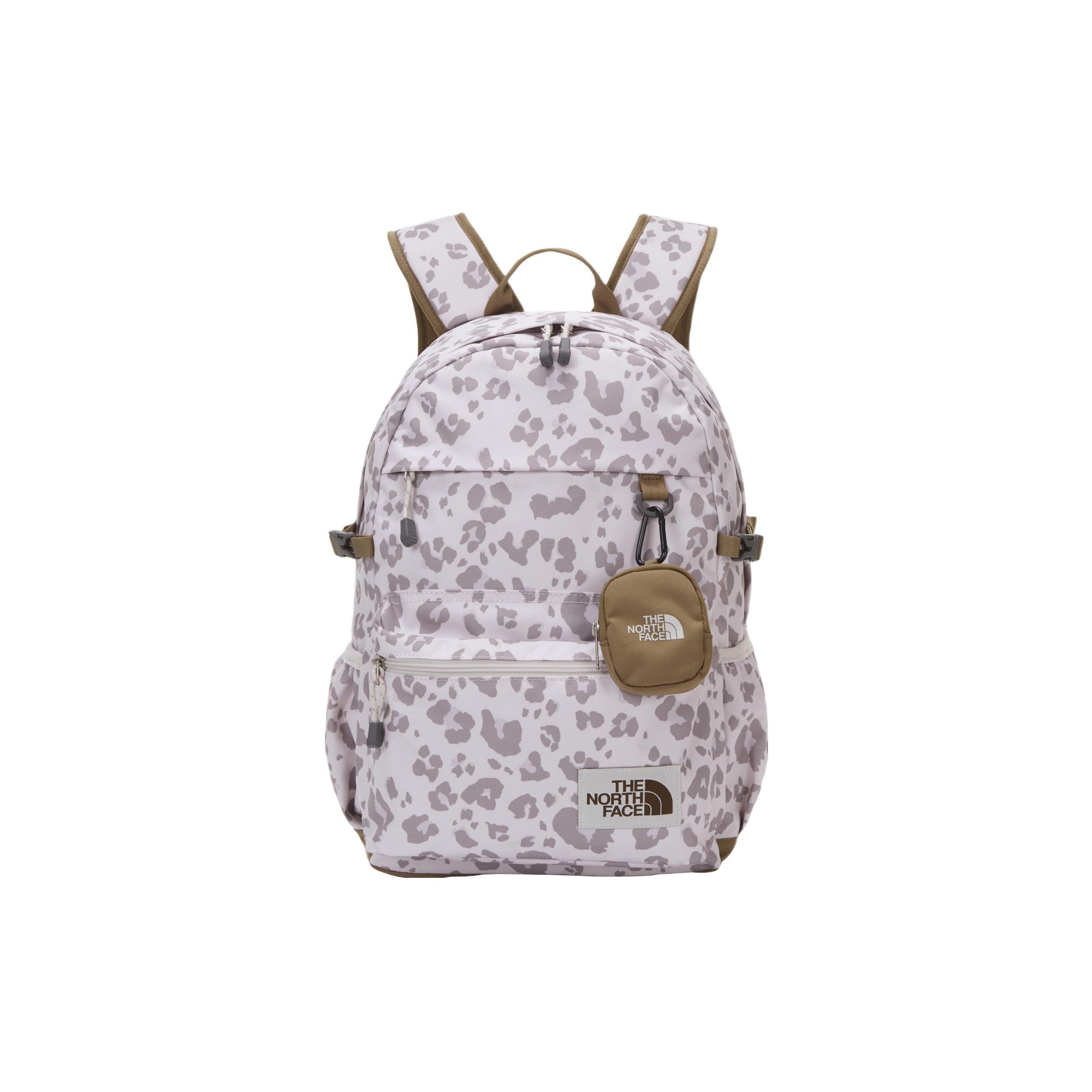 The North Face 21L Fashion Color Block Leopard Print Zipper Backpack Unisex Backpack Light-Beige NM2DN50K-BAODAI Light Beige