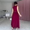 Robe sans manches pour femme, couleur unie, col rond, avec poches - Collection Été 2025