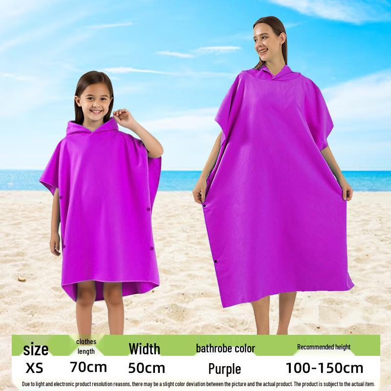 Ultrafine Fiber Hooded Beach Bathrobe and Portable Changing Towel