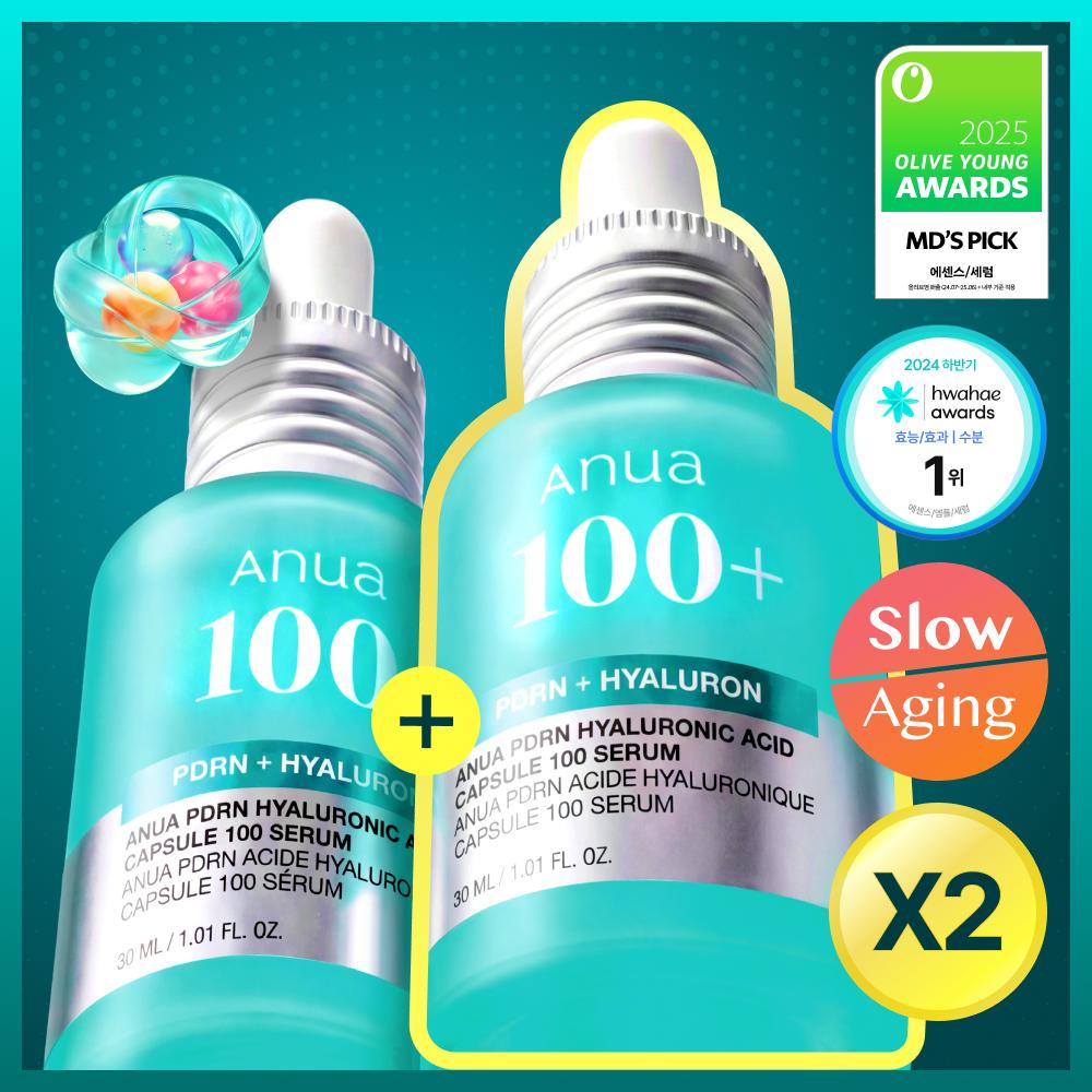 Anua PDRN Hyaluronic Acid Capsule 100 Serum 30ml (2-pack, 60ml total)
