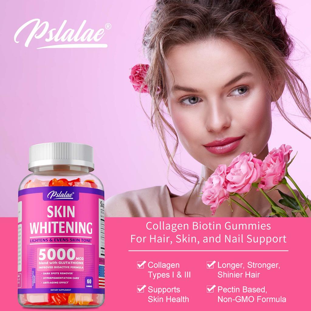 Pslalae Glutatyon Beyazlatıcı Sakızlar - 5000 mcg Karışım - Cilt Sağlığı