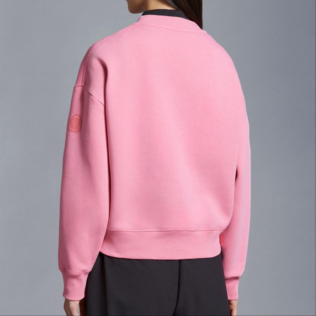 Moncler SS24 Year Of The Dragon Series Dragon Logo Patch Fleece Drop Shoulder Sweatshirt Women Sweatshirt Pink J10938G00010M3929528