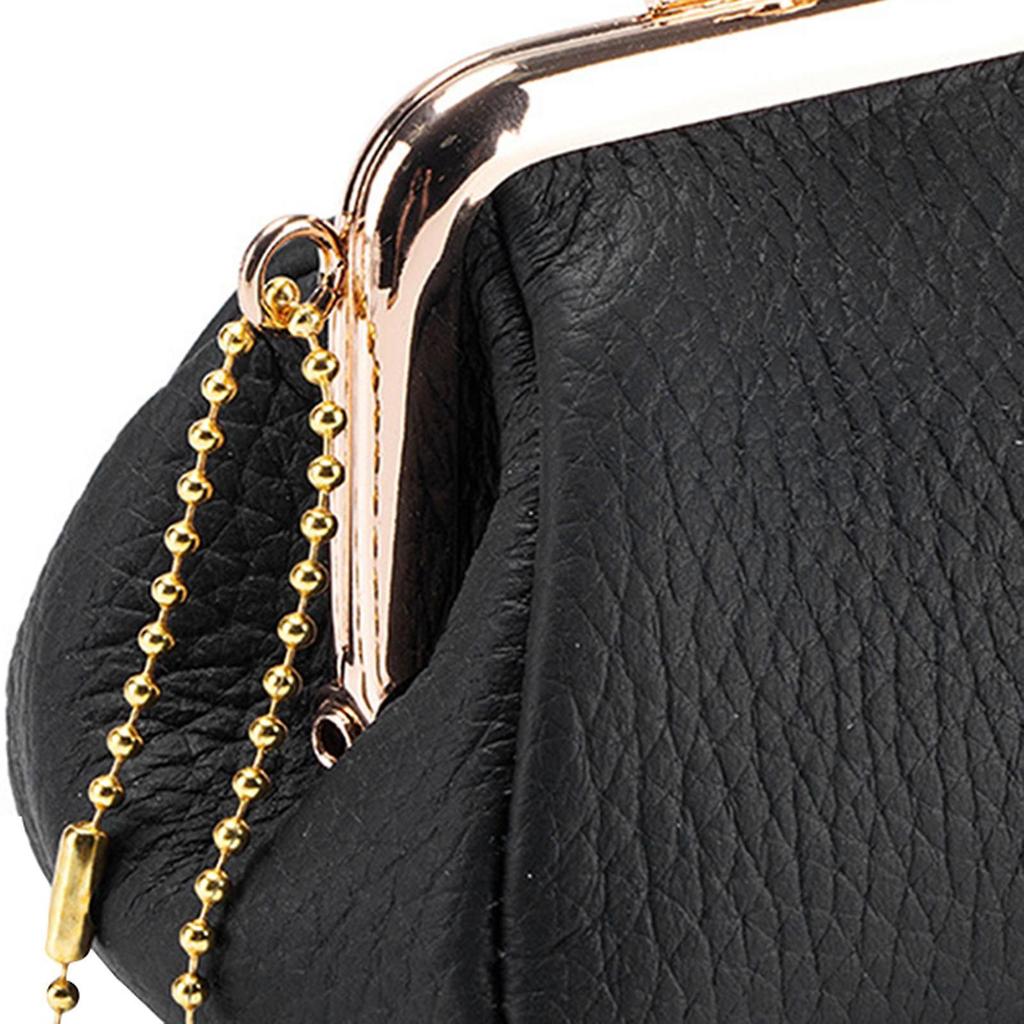 Change Purse Gift for Women Practical Fashion Versatile Kiss Lock Purse Black
