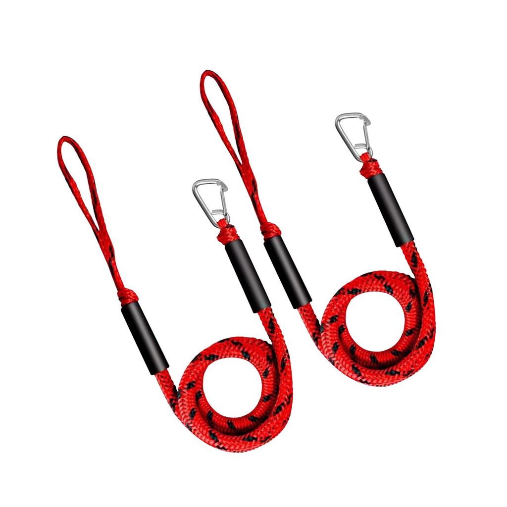 2 X Bungee Dock Line 122cm Accessories Nylon Loops with Clips Mooring Lines