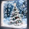 9 Pieces Christmas Window Stickers Double-Sided Static Clings Decorations Santa Claus And Snowflake Decoration For Wall Door