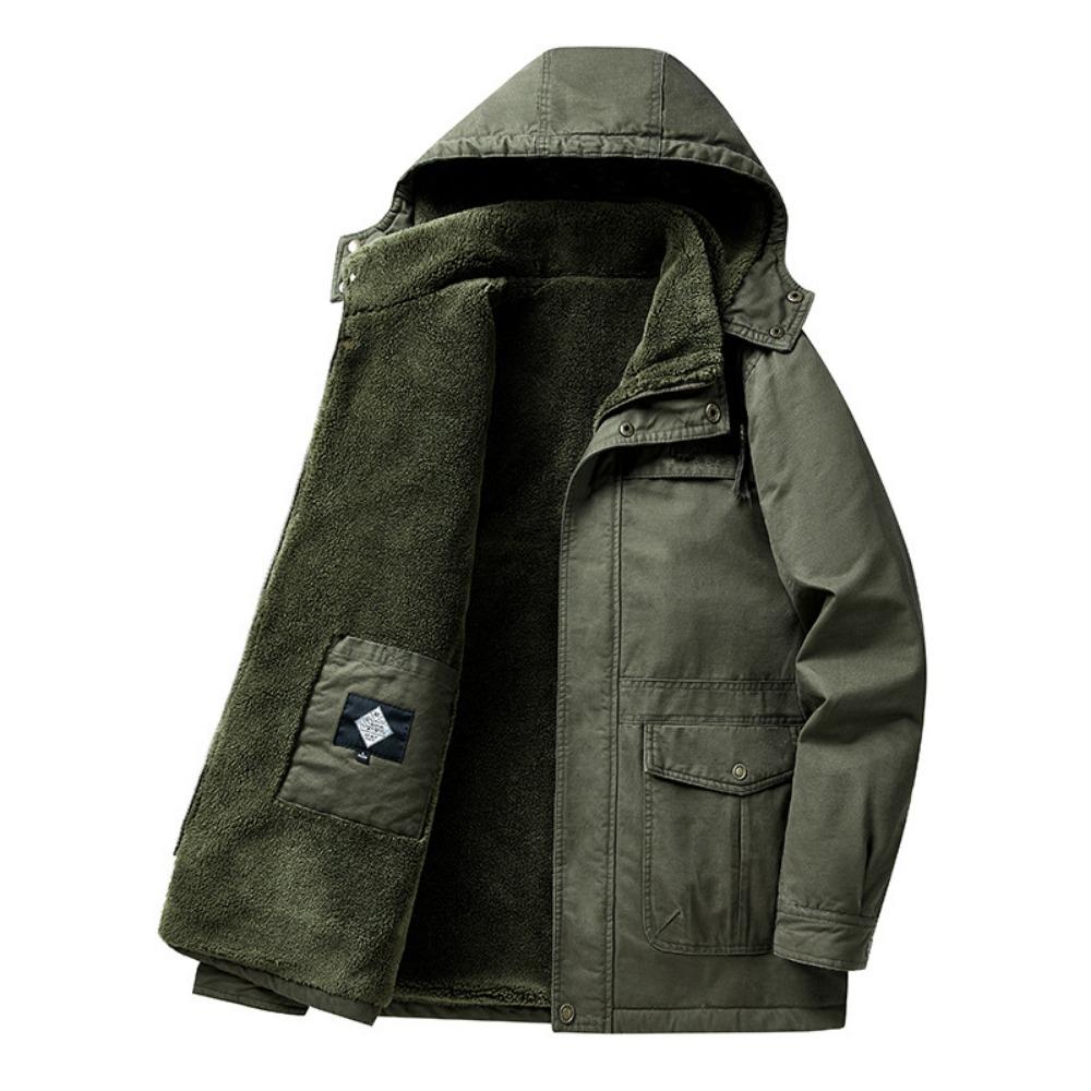 New Brand Men's Casual Jacket Fashion Thick Winter Parkas Male Fur Trench Overcoat Heated Warm Jackets Coats Parka Men