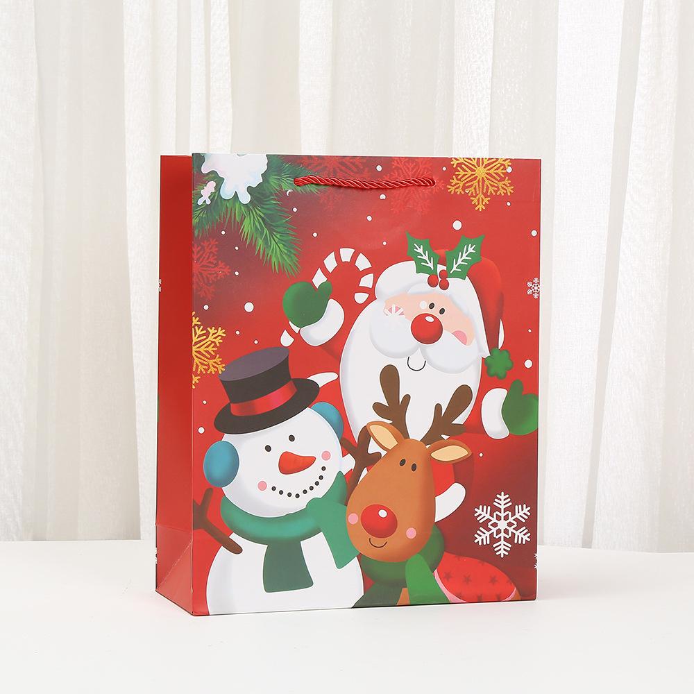 6/10pcs StoBag Christmas Party Paper Tote Bags Recyclable Gift Bags for Candy Cookies Classroom Exchange Winter Events