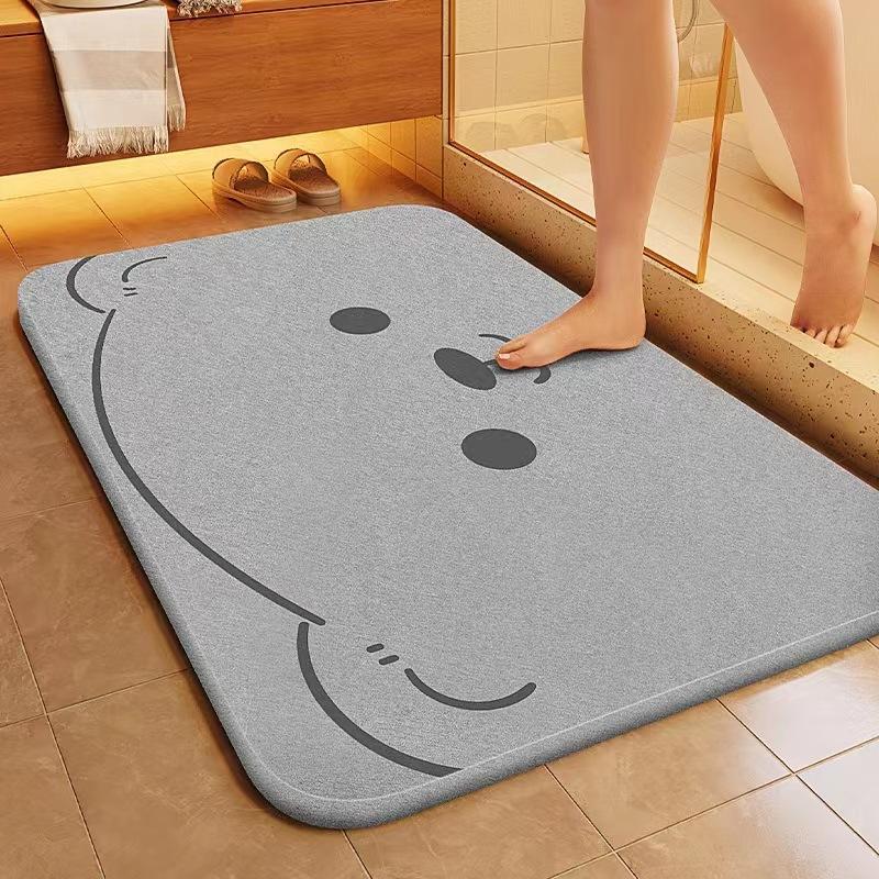 

Cartoon Diatom Mud No Slip Bathroom Mat Bath Mats Absorbent Doormat Carpet Dry Foot Floor Mat Toilet Rug Doormat Carpet Washable 40cm x 60cm