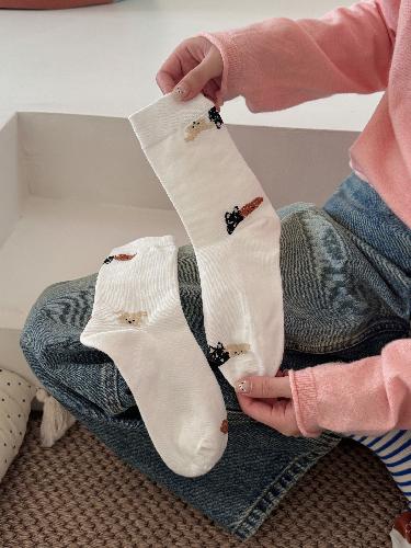 Korean Socks Female Cartoon Puppy Tube Socks Fashion All-match Dachshund Socks New Style