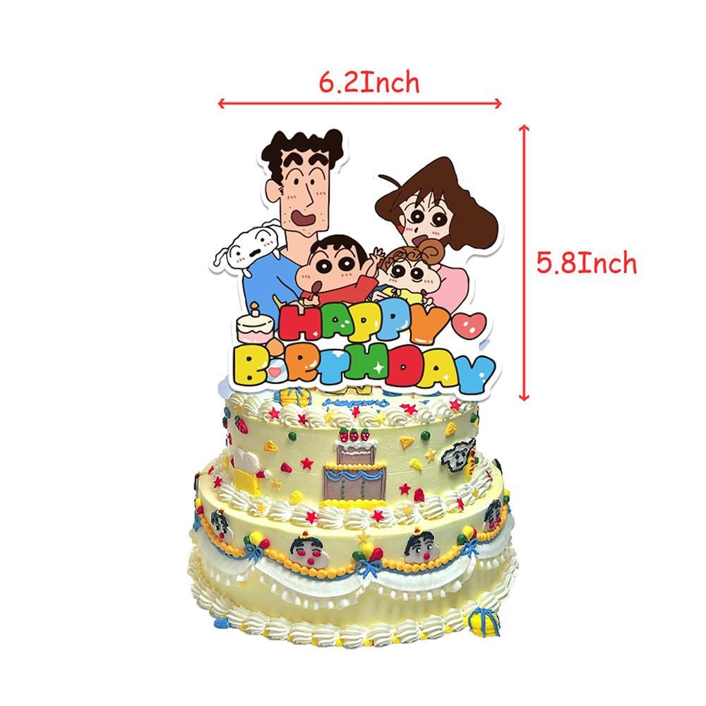 34pcs Crayon Shin-chan Party Supplies Including a Banner, Cake Toppers, Balloons