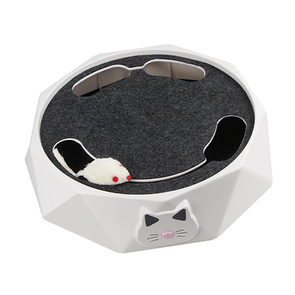 Interactive Cat Turntable Electric 2 Speed Adjustable Automatic Puzzle Catch Mouse Play Cat Toy for