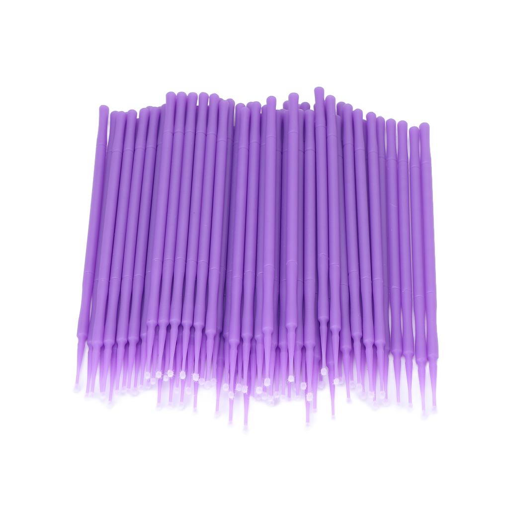 100 Stück Oraler Mikroapplikator Pinsel Lila Einwegstab Tragbar Kompaktes Dentalwerkzeug