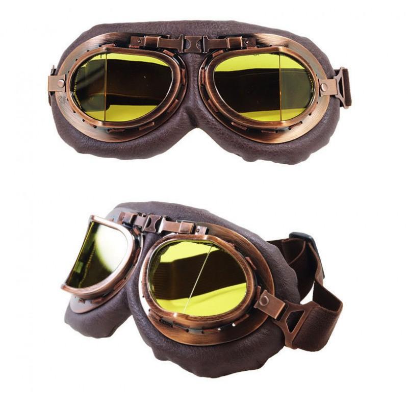Motorradbrille im Vintage-Stil für Harley-Fahrer, Outdoor-Radfahren, Windschutz-Augenschutz, mit Helmkompatibilität