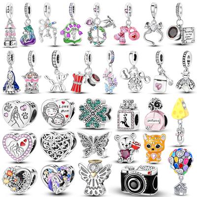 Copper Charms Animal Beads Perfume Animal Butterfly Pendants Fit Original Bracelet Diy Jewelry Fine Gift Accessory