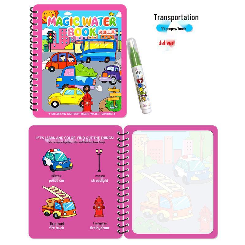 

Двуязычная волшебная книга для рисования водой и раскрашивания для детей Reusable, Bilingual Early Education