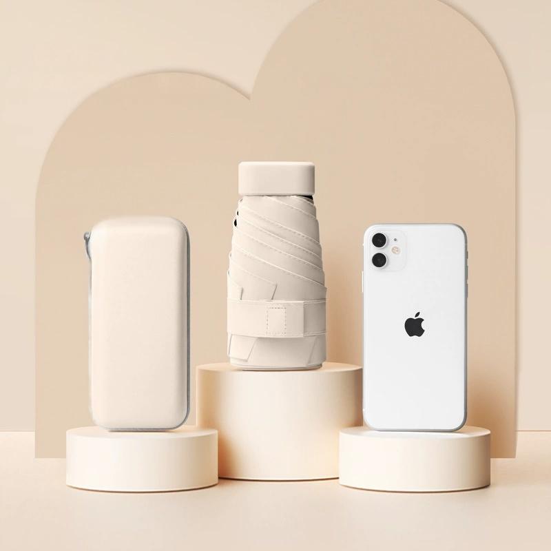 Mini Sun Protection 50+Uv Protection Capsule Rain Dual-Purpose Umbrella Folding Umbrella High-End Female Sun 50% Fold Umbrella