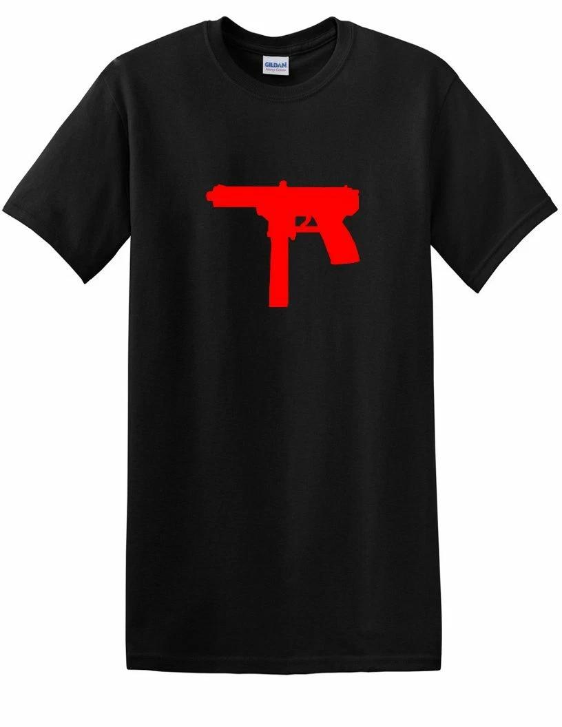 

Tec-9 Tee Shirt kg-99 tec-dc9 ab-10 2a gun rights molon labe Red Black T-Shirt S