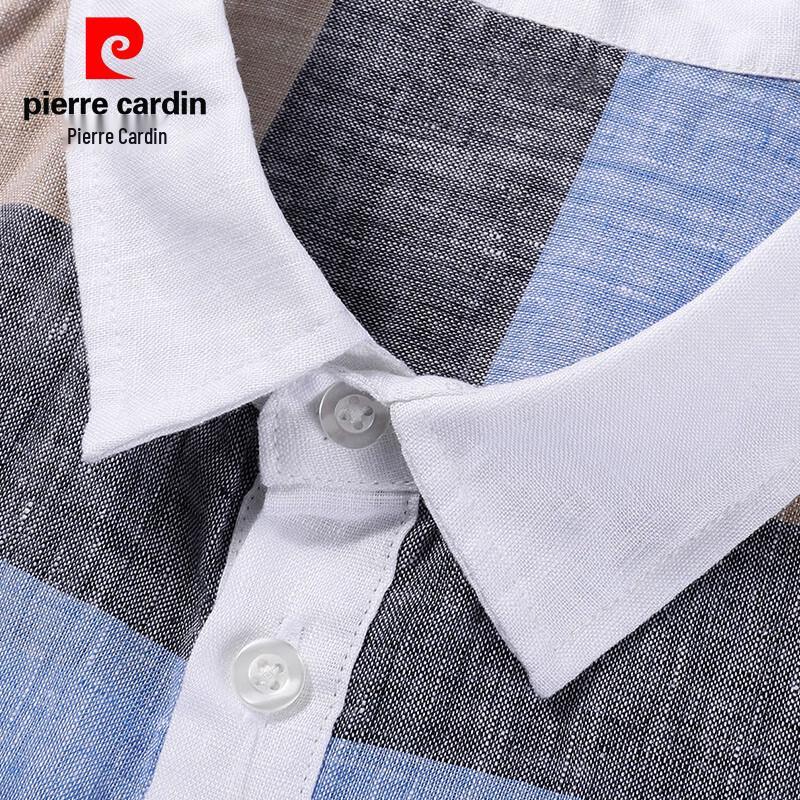 Pierre Cardin Men's Striped 100% Linen Polo Shirt
