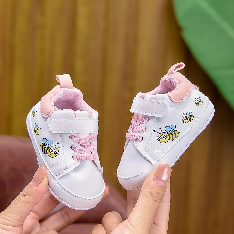 Miękkie buty sportowe dla niemowląt (0-12 miesięcy) - Białe Sneakersy do Chodzenia