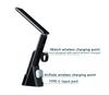 Wireless Charger 6 In 1 Table Lamps FS-N61 Wireless Charger Station With LED Alarm Clock & Mobile Phone Holders for iPhone