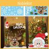 Adorable Merry Christmas Window Decals With Santa Claus And Reindeer Designs